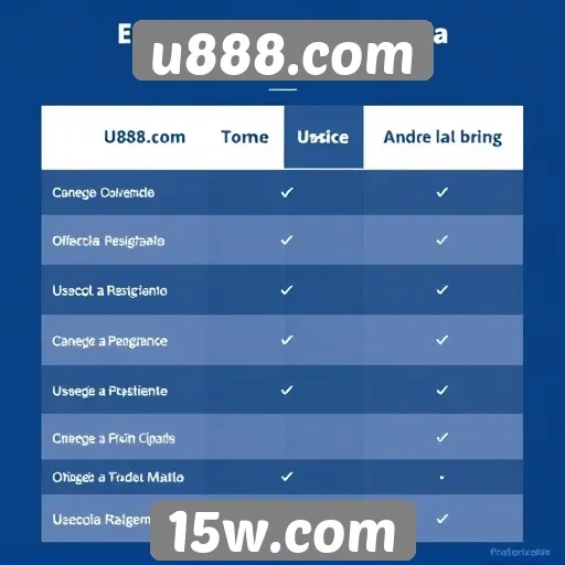 Comparação entre u888.com e concorrentes no mercado